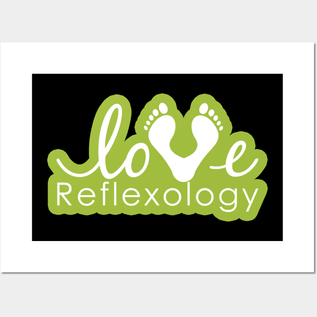 Love Reflexology - BACK of shirt placement (light green outline) Wall Art by Balanceandharmonyforreflexologists